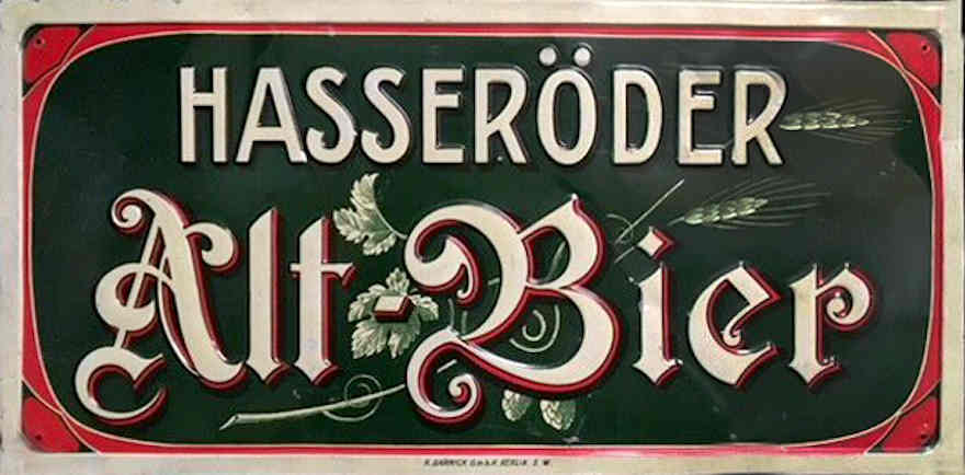 Historisches Werbeschild der Hasseröder Brauerei