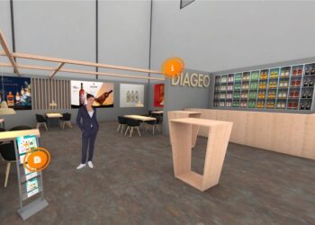 Diageo hat den virtuellen Stand nach dem Vorbild seines "echten" Messeauftritts gestaltet.