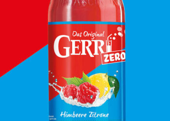 Ausschnitt aus der Flasche Gerri Zero Himbeere/Zitrone