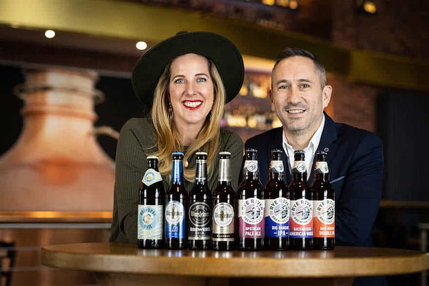 Warsteiner-Inhaberin Catharina Cramer und Tom Cronin, Gründer und CEO der Rye River Brewing Company