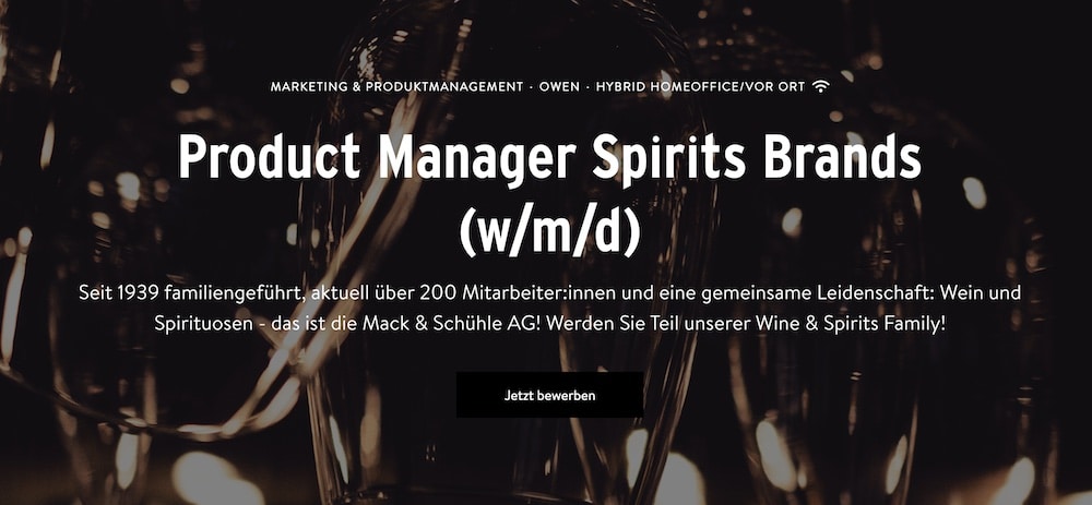 Product Manager Spirits Brands (w/m/d)