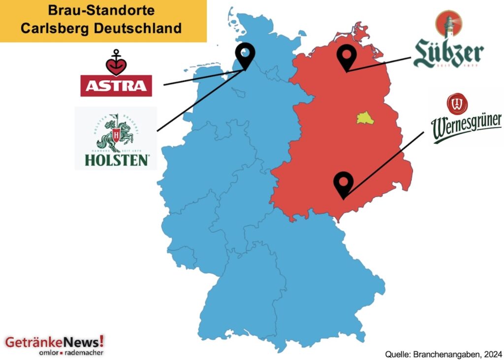 Grafik: Standorte Carlsberg Deutschland