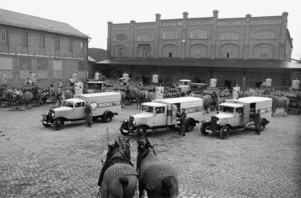 Historisches Foto vom Binding Brauereihof