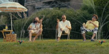 Drei Männer im Garten, Szene aus dem TV-Spot
