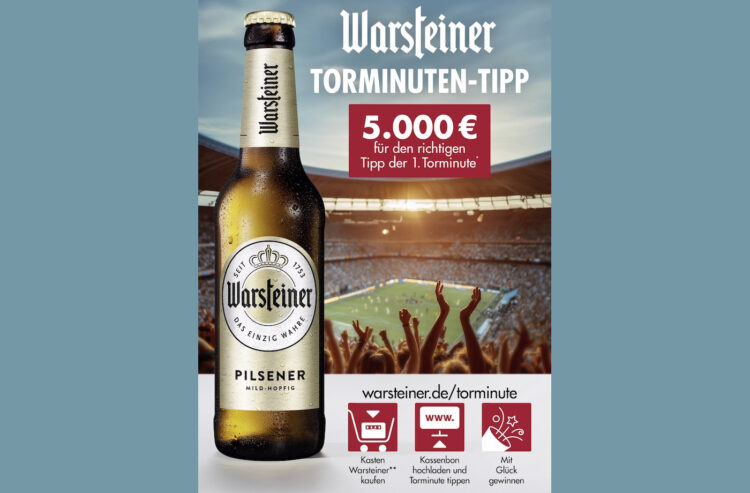 Mit jedem gekauften Kasten Warsteiner kann man bis zum 14. Juli beim Gewinnspiel mitmachen. (Werbemotiv: Warsteiner)