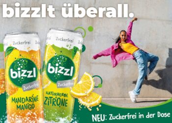 Werbung für Bizzl im neuen Gebinde