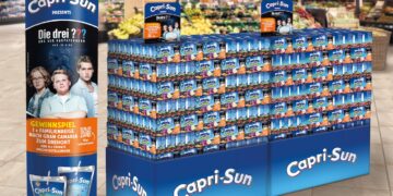 Capri-Sun-Promotionaufbau auf der Großfläche