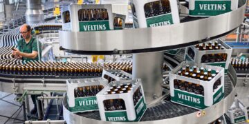 Foto aus der Abfüllung der Brauerei Veltins