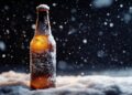 Bierflasche im Schnee