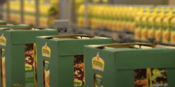 Foto aus der Abfüllung von Pfanner