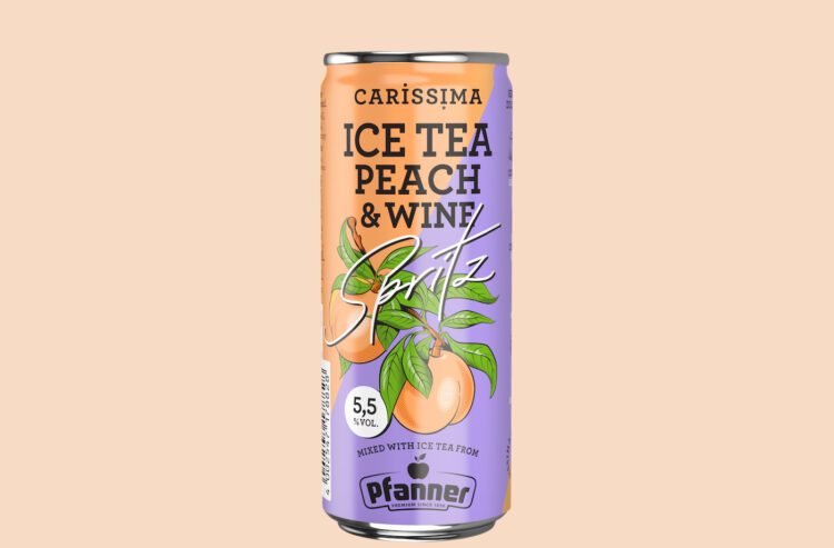 Eine Dose Carissima Ice Tea Peach & Wine Spritz