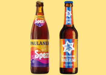 Foto der Flaschen Paulaner Spezi und Karlsberg Brauerlimo