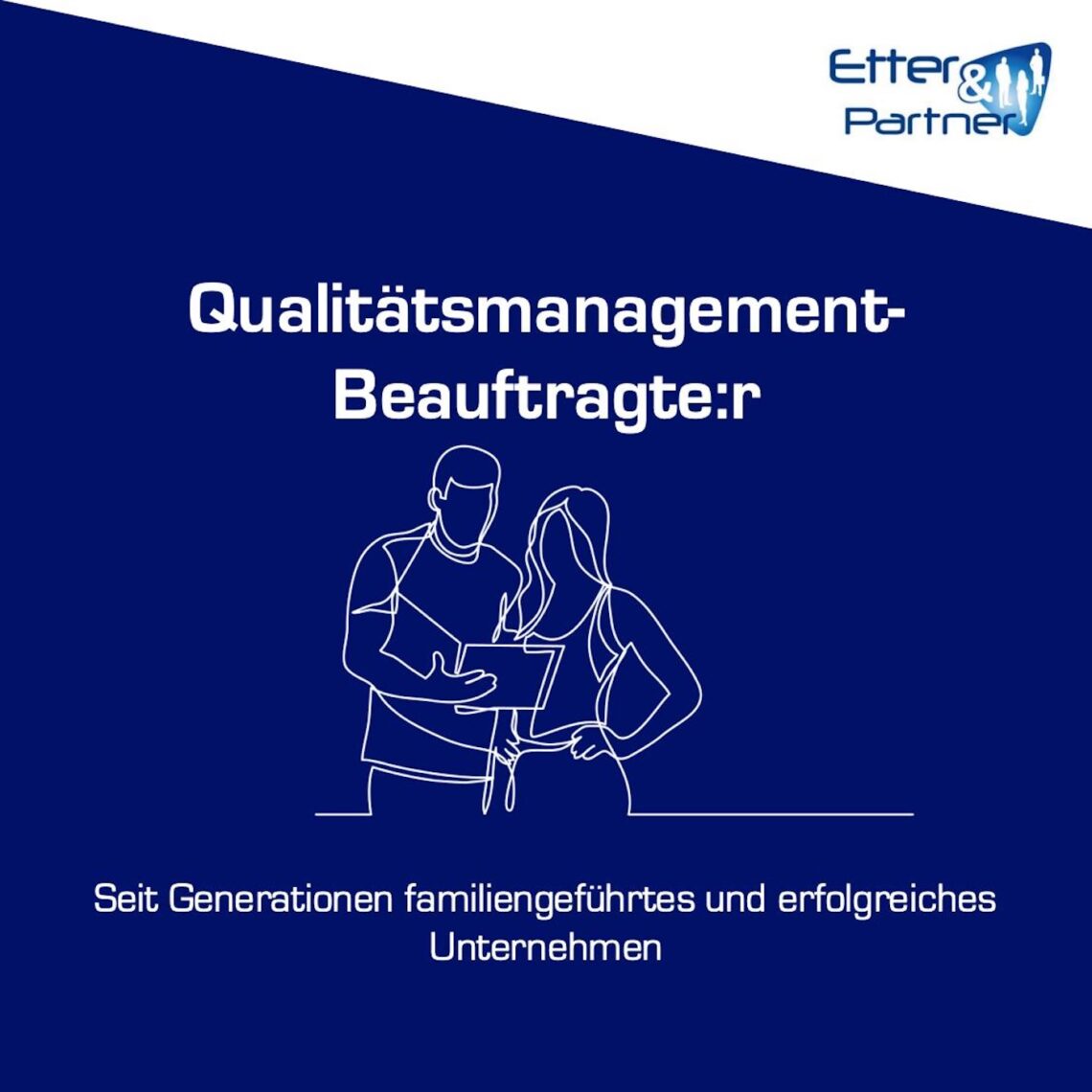 Stellenangebot Etter & Partner, Qualitätsmanagement-Beauftragte:r, Direkte Berichtslinie an die Geschäftsführung - Seit Generationen familiengeführtes und erfolgreiches Unternehmen im Bereich Alkoholfreie Getränke
