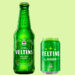 Eine Flasche und eine Dose Veltins Helles Lager