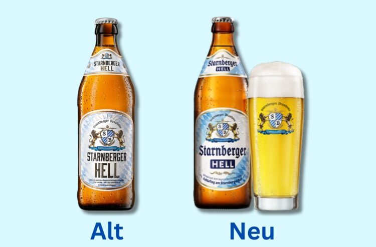 Foto von alter und neuer Flasche Starnberger Hell